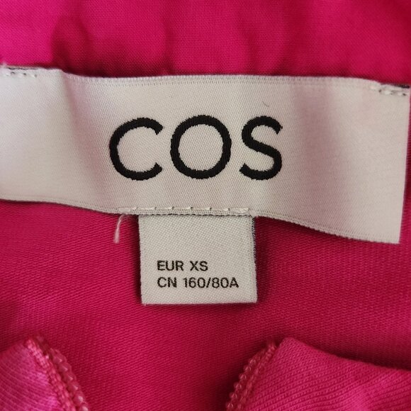 COS hot pink puff skirt cotton Dress Sz XS side pockets - Picture 8 of 9